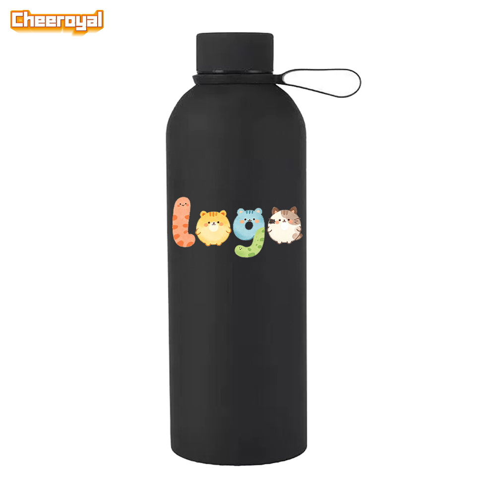 TEMU Bouteille d' 1 pièce 18 oz personnalisée en acier inoxydable à double paroi isolante et à bec étroit, gourde de sport portable personnalisable