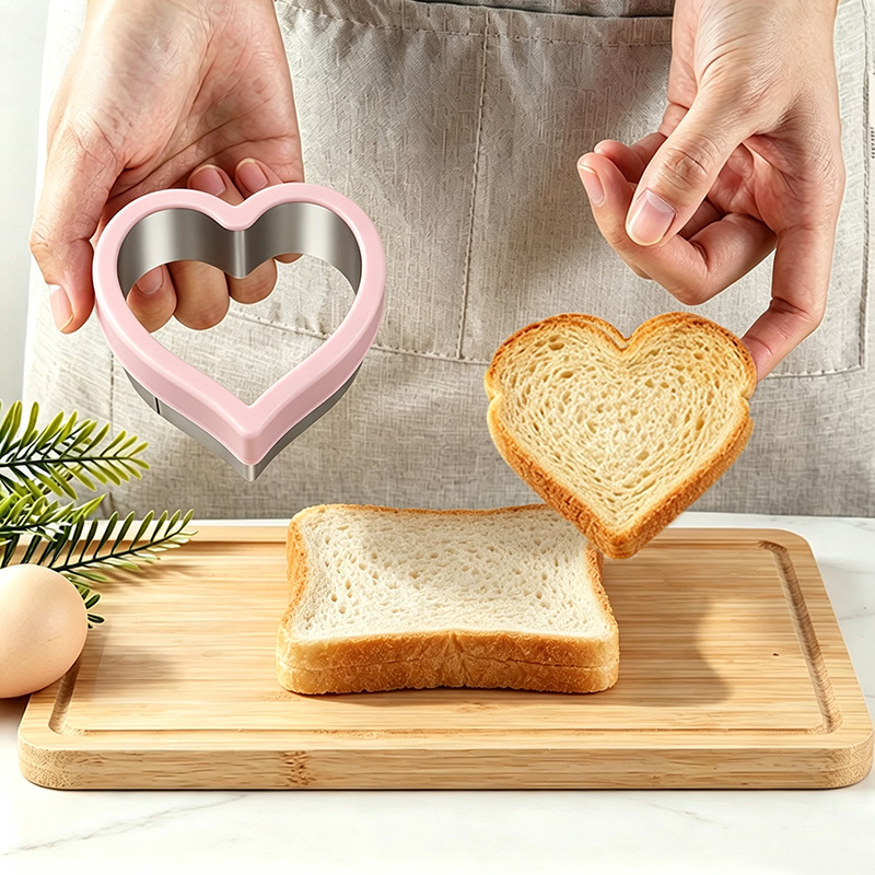 TEMU 1pc Sandwich Cutter, Sandwich Mold, Reusable Cookie Cutter - Durable And Easy To Clean, Hand-safe, 430 Stainless Steel Cutter, Suitable For Home