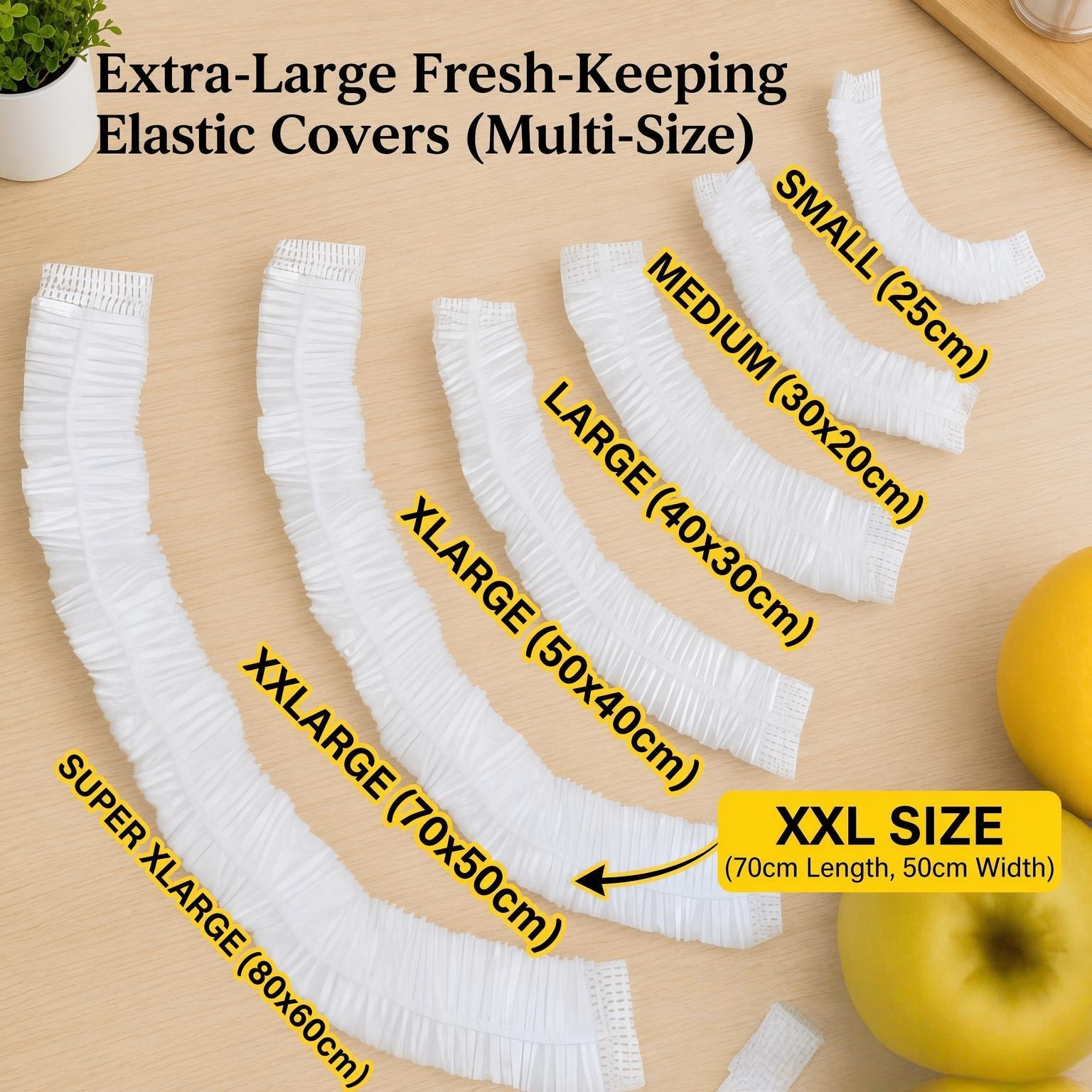 Image of Large Elastic Food Storage Covers 236 Pack, Universal Stretch Lids, Elastic Sealed Design Dustproof & Isolate Mixed Flavors To Freshness