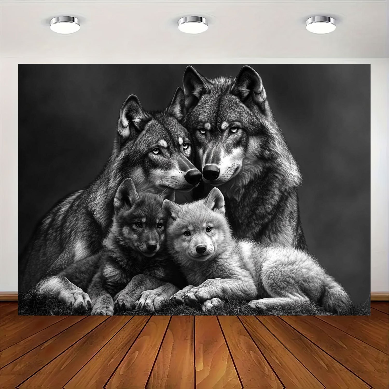 Wolf-familien-wandteppich Für Innen- Und Außendekoration_voghion.com