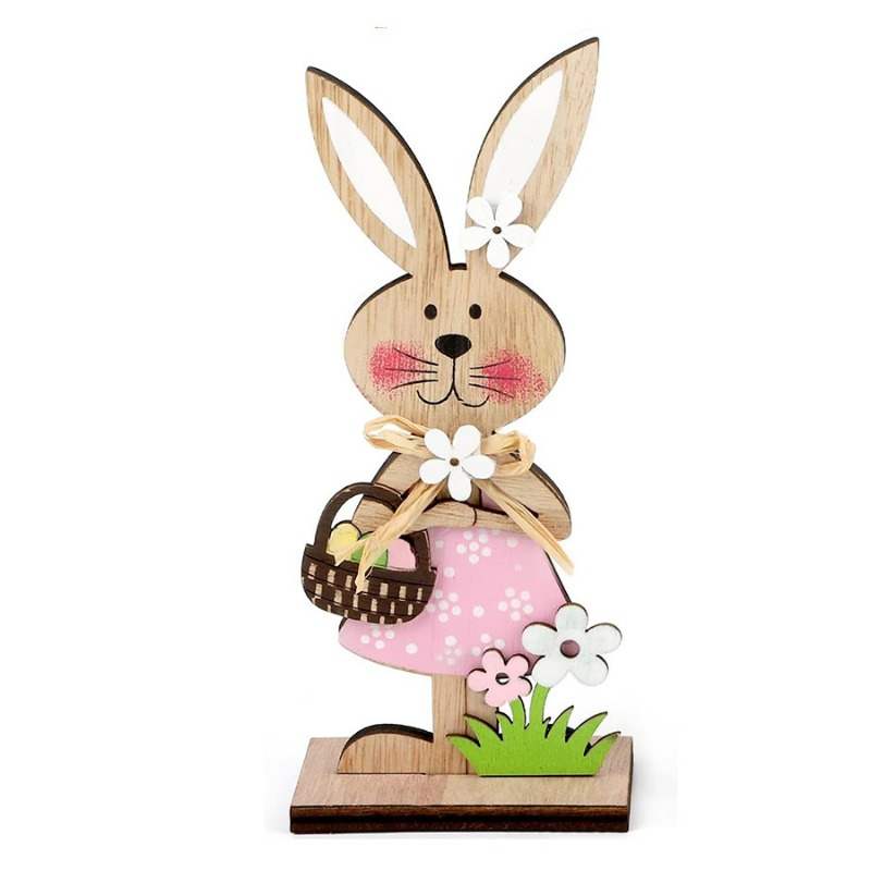 Easter Standing Bunny Table Center Decoration Farmhouse Countryside Spring Diy Wooden Crafts