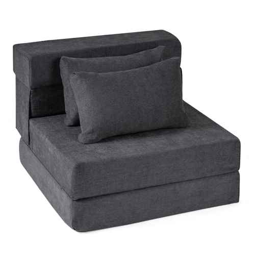 folding sofa bed 3in1 convertible sleeper pillow chenille fabric futon couch floor mattress lazy