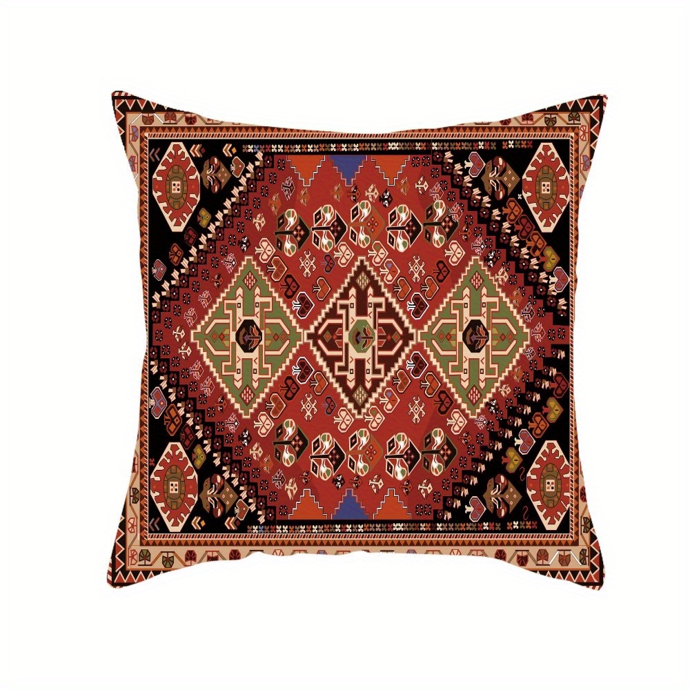 4pcs of     printed zipper pillowcase double sided polyester printed pattern zipper closed home decoration living room bedroom and sofa home decoration not included in the pillow Product details 2