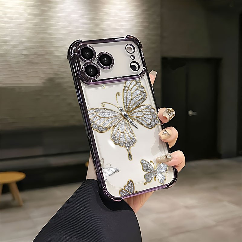 TEMU Phone Case - Luxury Diamond Brooch New Transparent Phone Case For Iphone 17/17 Pro/17air/17promax, 16/16pro/16promax/16plus,