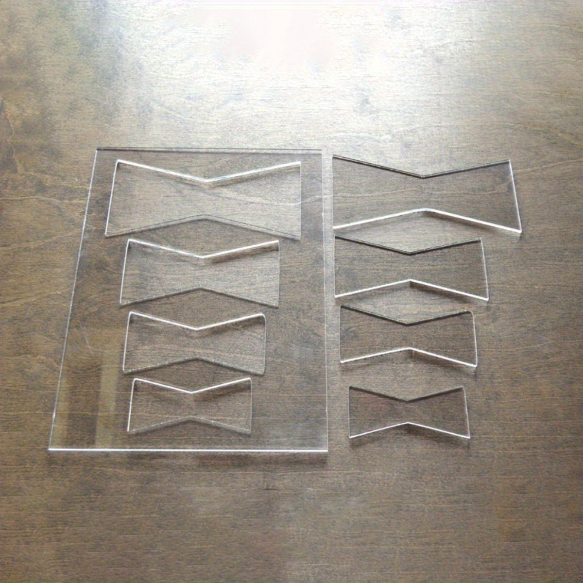 TEMU Transparent Acrylic Bow Tie Router Template - Reusable Woodworking And Craft Template, Suitable For Projects And Furniture Making, No Power
