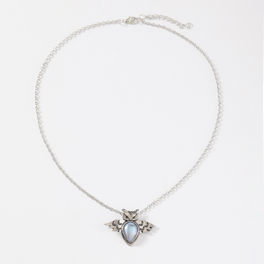 Vintage Minimalist Owl Design Pendant Necklace