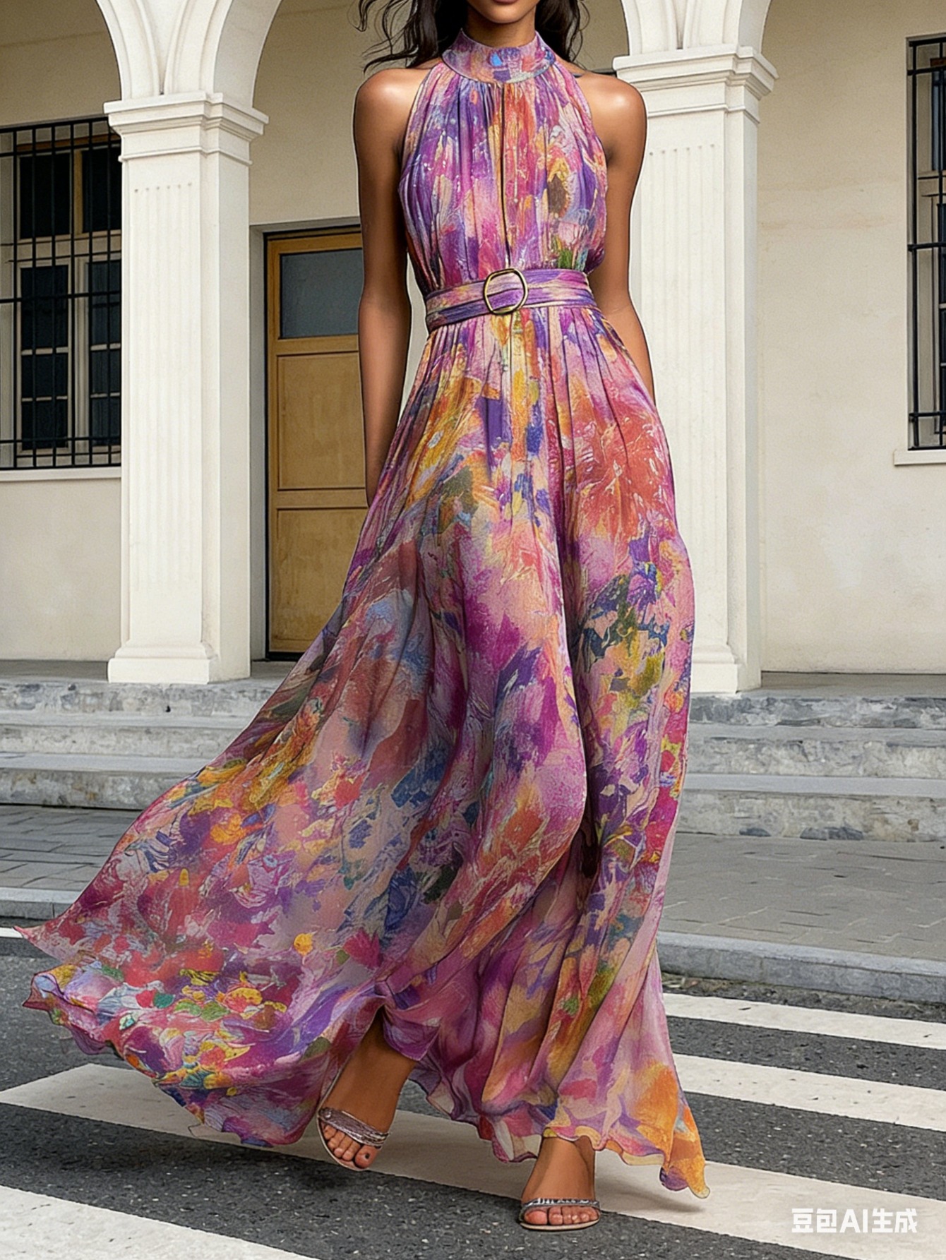 chinese dress ladies Summer Stunner Coral Chiffon Maxi Dress – Ellaé Lisqué main image 1
