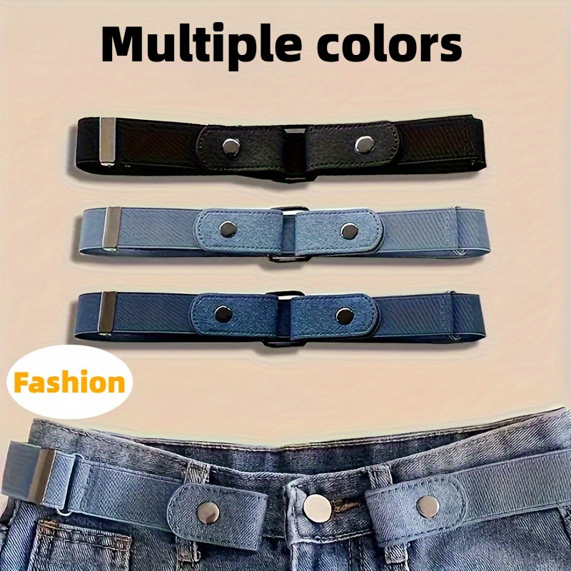 item picture 3pcs unisex invisible elastic jeans belts no     in three different colors adjustable durable fabric casual and dress wear hand washable regular size suitable for dresses travel friendly belt gift for friends