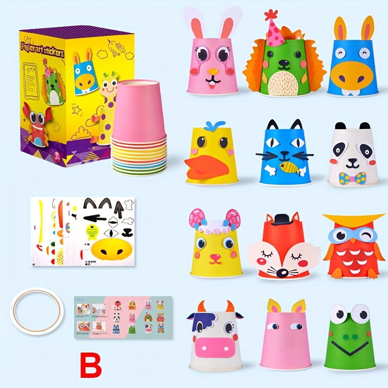 Image of Kids' Animal Craft Diy Kit, Educational Arts & Crafts Set, Includes Stickers, Perfect Gift For , Enhances Fine Motor Skills