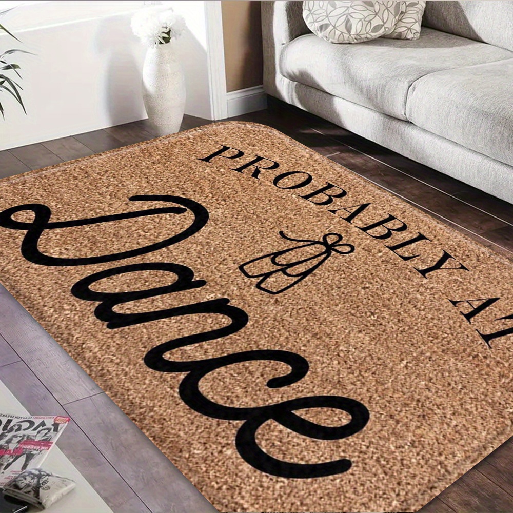 TEMU A Dance Shoe Alphabet Dance Doormat Non-slip Flannel Floor Mat - Machine Washable Area Rug, Polyester Fiber, Ideal For Home Decor, Music Room,