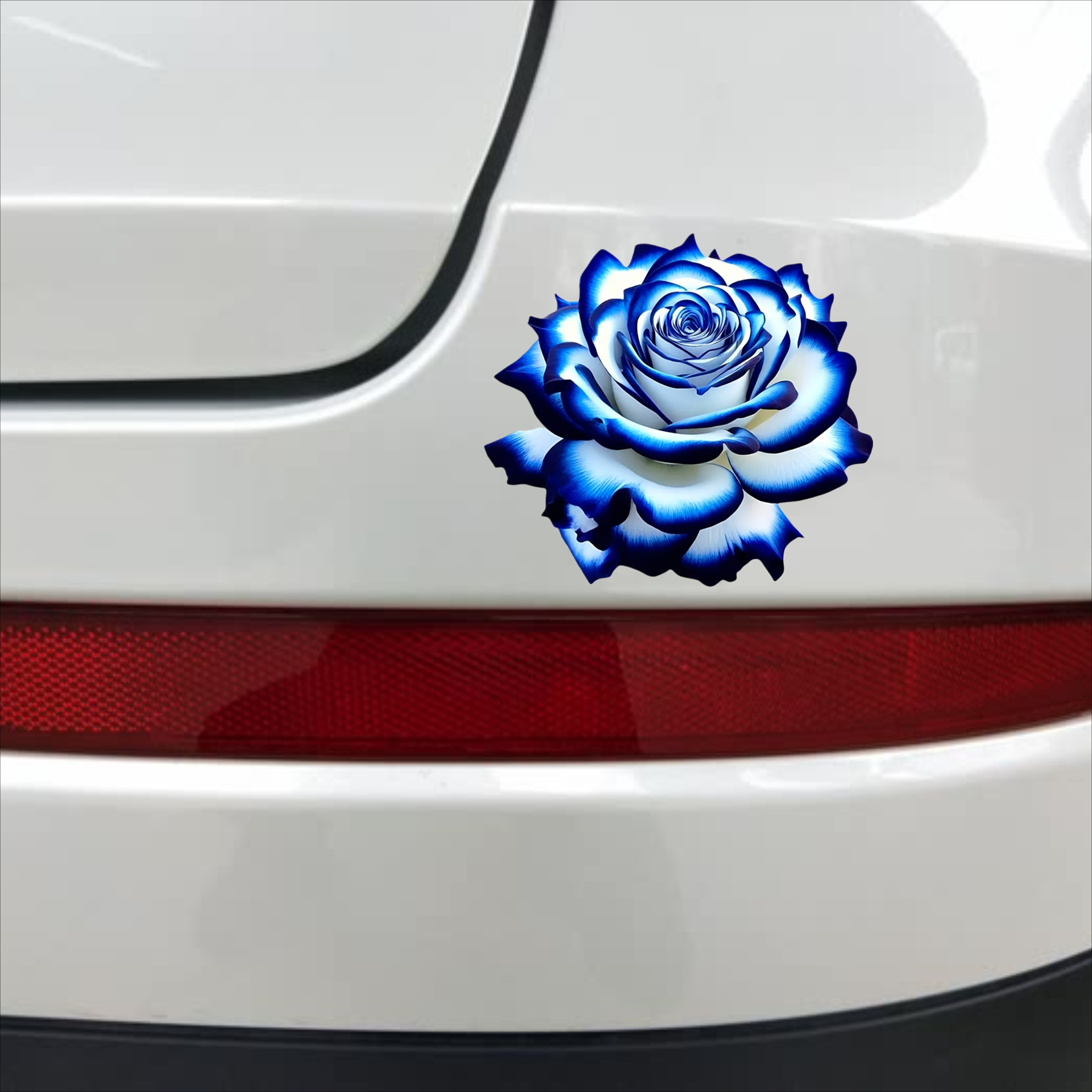 A Designed Waterproof And Scratch-resistant Blue Rose Pattern Sticker - Suitable For Cars, Motorcycles, Trucks, Laptops, And Wall Decoration, A Durable Sticker To