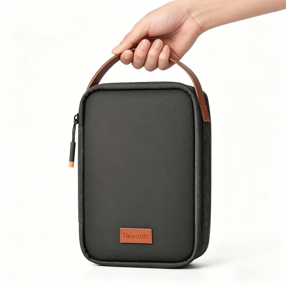 Compact Cable Organizer Bag - Zippered For , Cables, Earphones - Durable Polyester Travel Accessory For Office, Gym, Camping - Perfect Minimalist Gift
