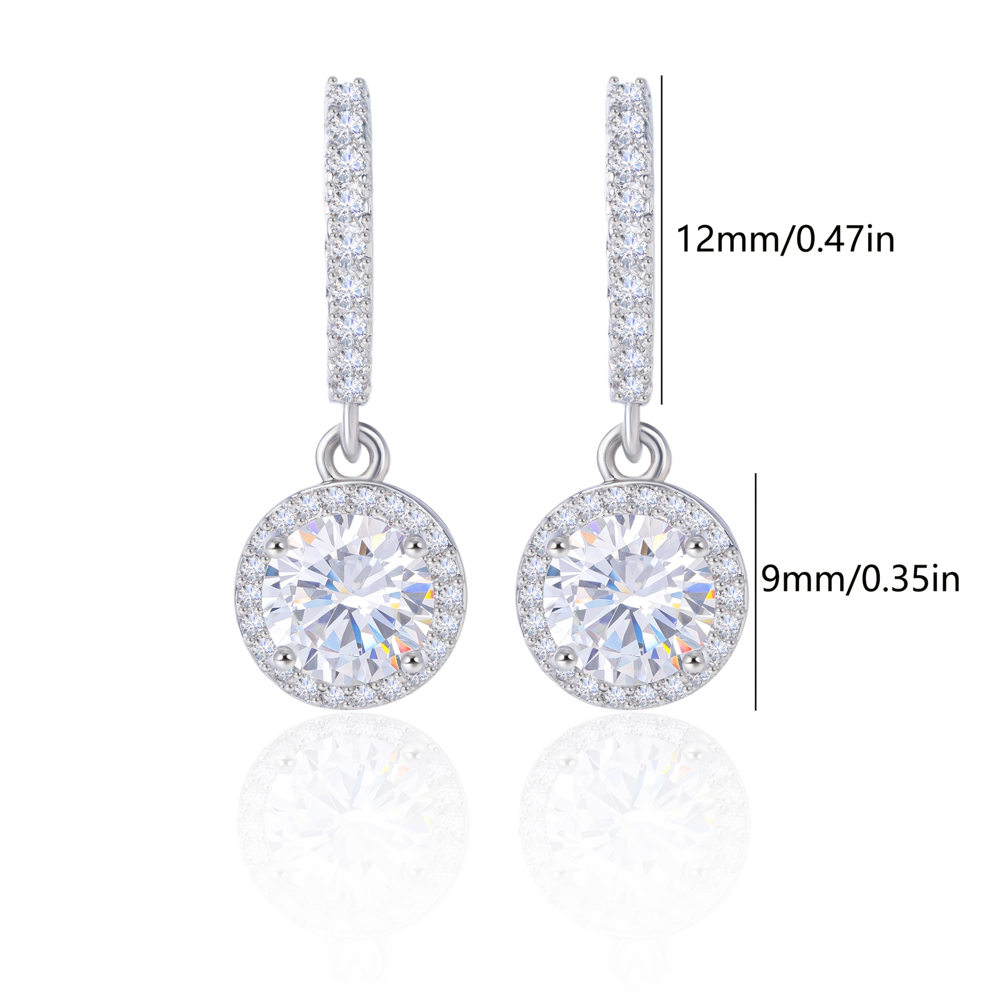 925 sterling silver 32g womens round   stud earrings exquisite elegant fashion   perfect gift for birthday festival and anniversary including exquisite gift box Product details 0