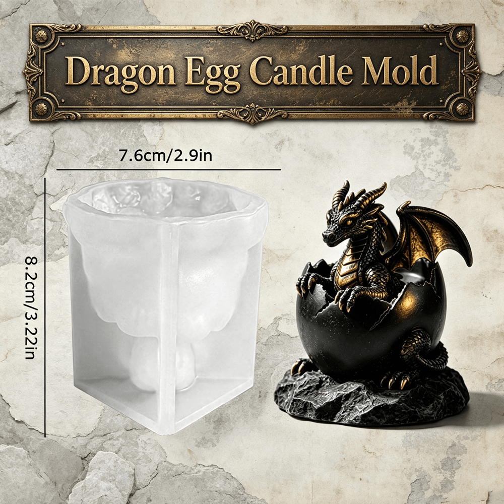 TEMU 3d Hatching Dragon Egg Silicone Candle Mold, Dragon In Egg Casting Mold, Reusable Silicone Mold For Scented Candle, , Epoxy Resin, Gypsum
