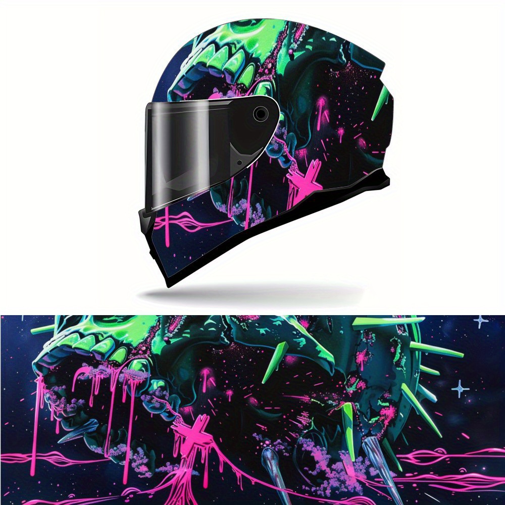 skull design helmet vinyl wrap waterproof removable Temu Ireland
