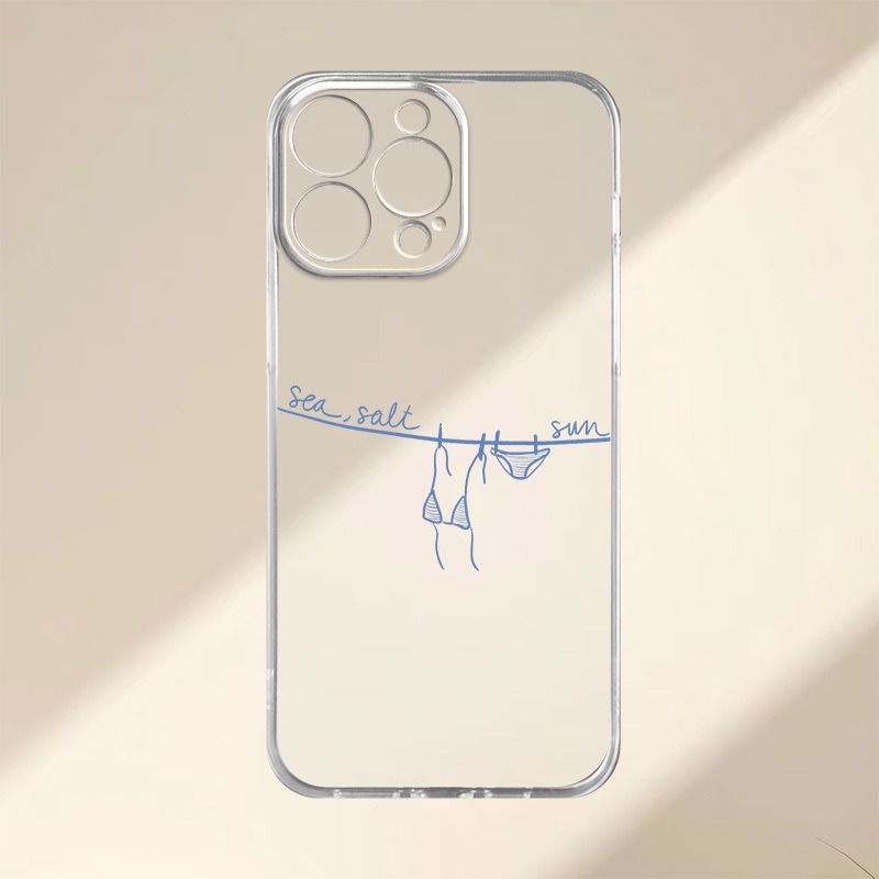 TEMU Phone Case: Bikini Pattern Transparent Precision-hole Protective Case, Drop-proof Phone Case, Soft Protective Cover. Suitable For Iphone
