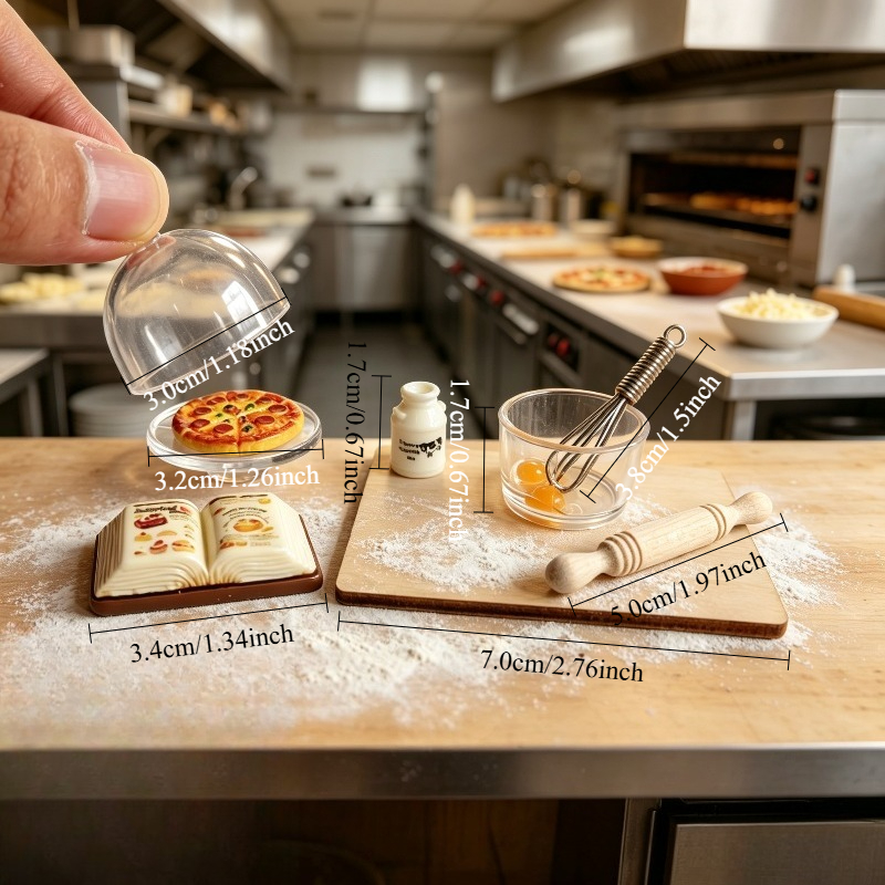 TEMU 9 piezas de figuras en miniatura para casa de muñecas, adecuadas para de muñecas/ de juguetes/ de gnomos, figurillas realistas compatibles con