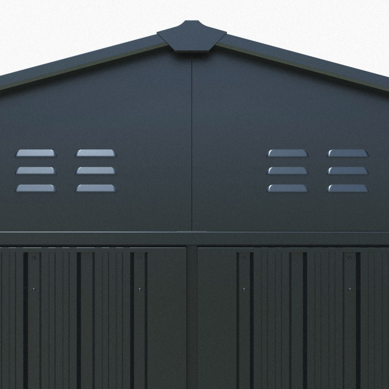 20x10ft Heavy-Duty Metal Outdoor Shed with 2 Doors & 4 Vents - White Garden Tool House for Car, Truck, Bike, Lawnmower Storage - Durable Backyard Utility Storage for Tools, Bikes, and More, Shed for Outdoor Storage, Vehicle Protection, Modern Aesthetic, Sturdy Construction, Storage Sheds for Outside