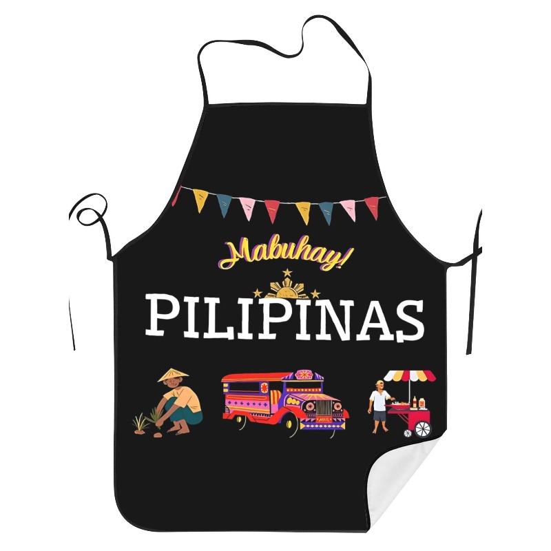 TEMU 1pc Printed Philippines Cooking Apron Unisex Home Kitchen Apron Suitable For: Family Cooking/baking, Gatherings, Filipino Restaurants, , Stalls,