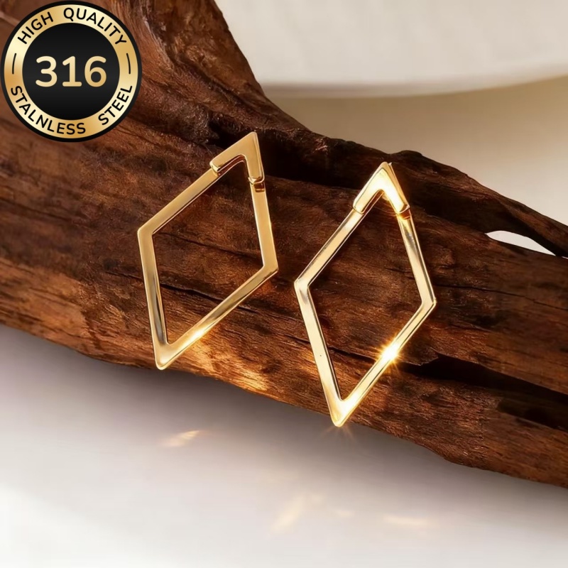 E-shop Premium hypoallergene 18K vergoldete geometrische Ohrringe aus Edelstahl, farbecht, bequem & vielseitig, minimalistisch elegant, ideal für &