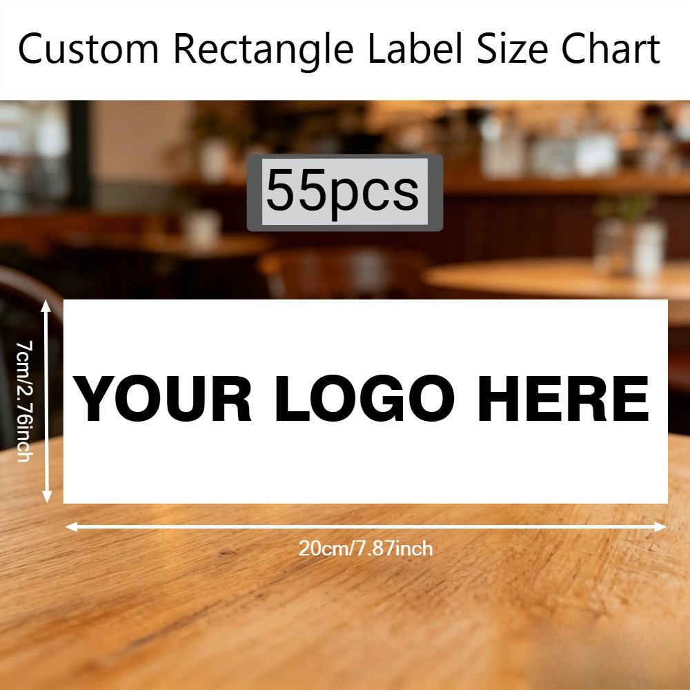 TEMU Personalized Custom Rectangular 55/100/200/300pcs Label Stickers - Custom Logo/text/image, Suitable For Business, Coffee Shop, , Gifts,