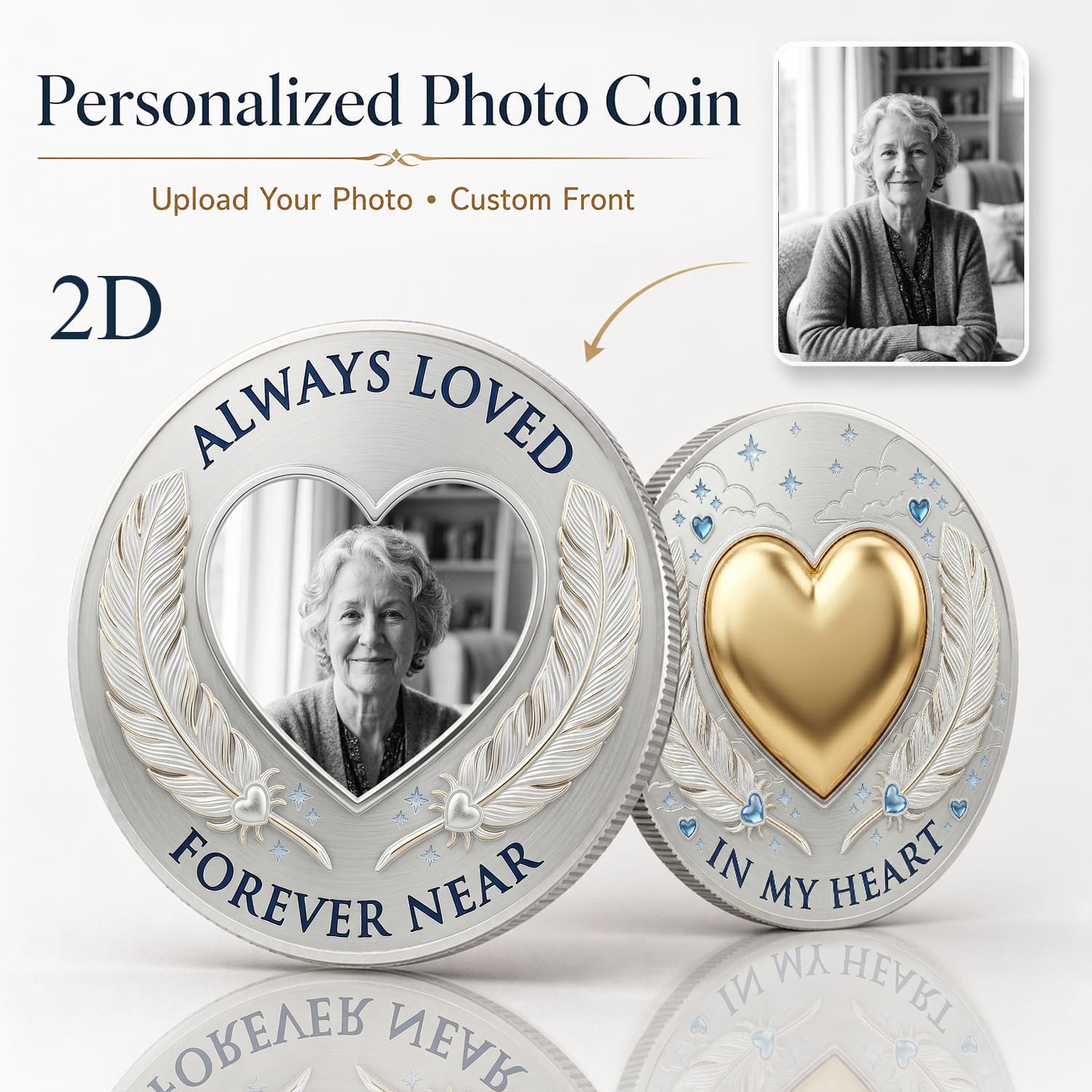 TEMU A 2d Personalized Custom Commemorative Coin. The Back Side Of The 's Commemorative Coin Features A Themed Pattern. A Creative Collectible Pocket