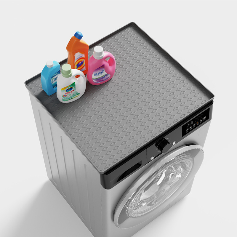 TEMU 1pc Non-slip Waterproof Dust-proof Thickened Silicone Washing Machine Protector Mat Suitable For Washers, Dryers And Refrigerators, Washer Dryer