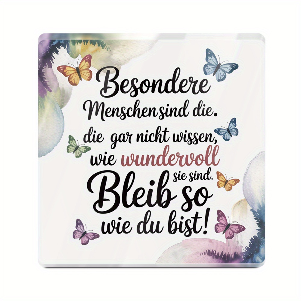 TEMU 2d Flat, 1pc Putuo Decor German Acrylic Table Decor - Birthday, Wedding, Anniversary, Christmas Decoration - & Accent - Desktop Decoration For