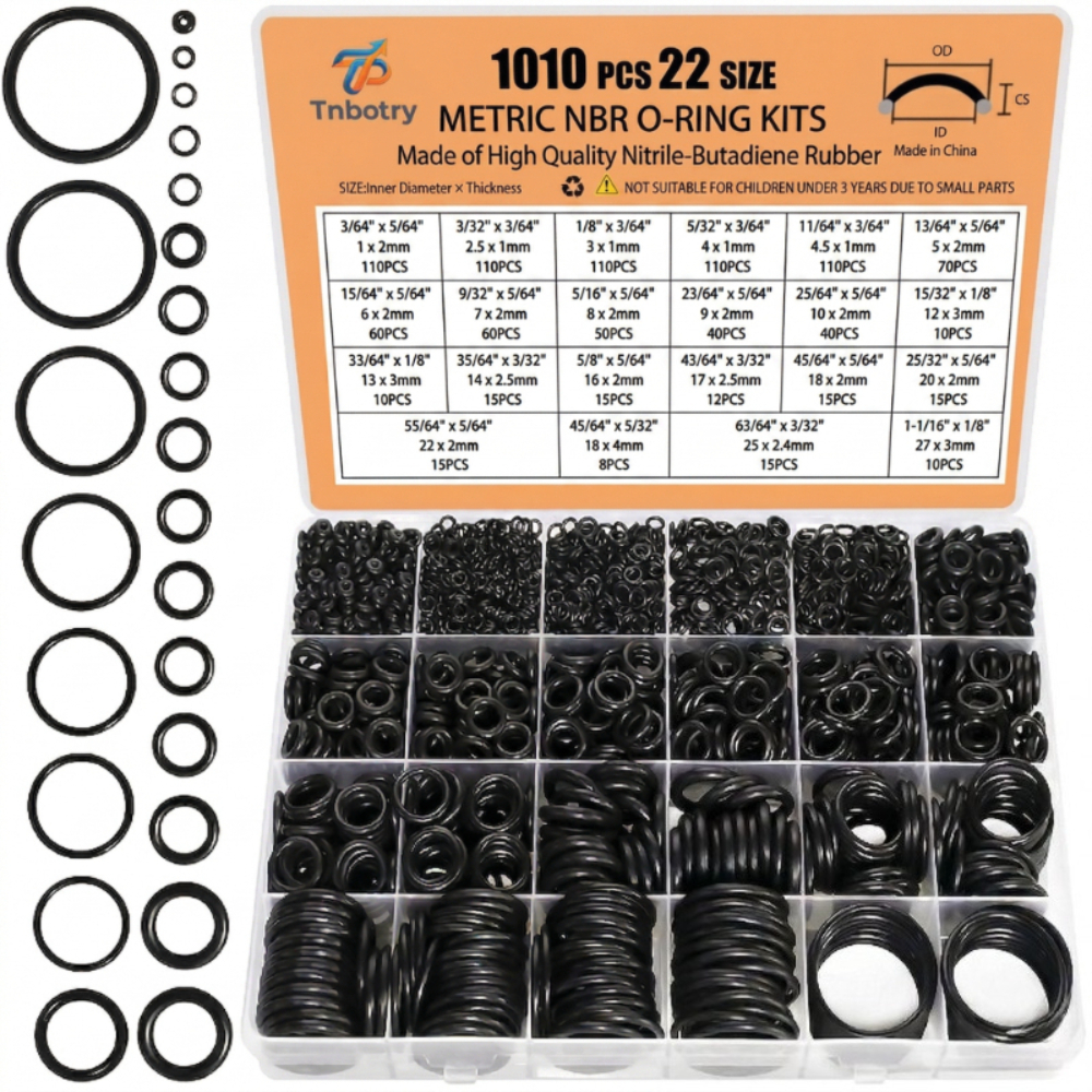 TEMU 1010pcs 22 Sizes O Ring Kit, -ring Assortment Kit, Rubber Washers Pressure Washer Gasket Rings Set For Plumbing Car Auto Vehicle Repair, Air Or