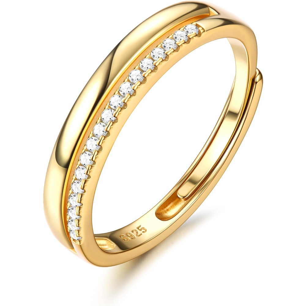 Image of 925 Silvery Ring Adjustable Thumb Engagement Promise Wedding Ring For In Rose Golden Silvery Golden, For Teenager