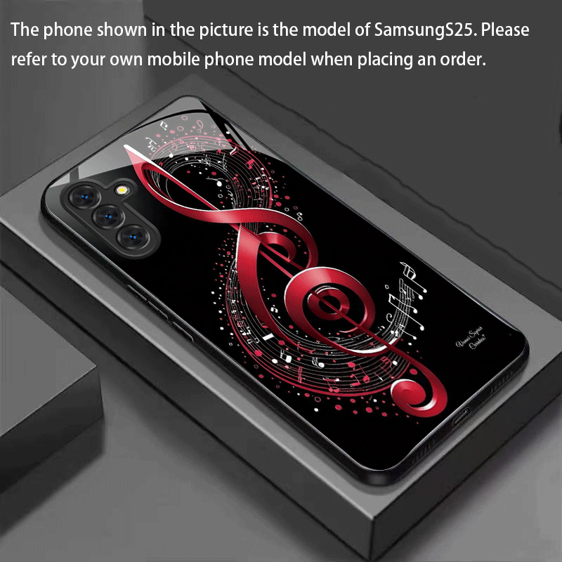 TEMU Creative Tune Music Notes New Tempered Glass Phone Case For For Galaxy
