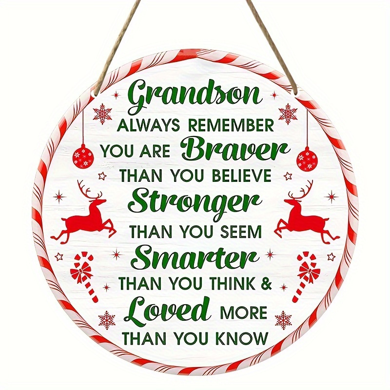 

8-inch Wooden Christmas Ornament - Perfect Gift, Ideal For Garland & Door Decor, No Power Needed, 2d Round Sign, Hanging Pendant-inspired, Seasonal Wall