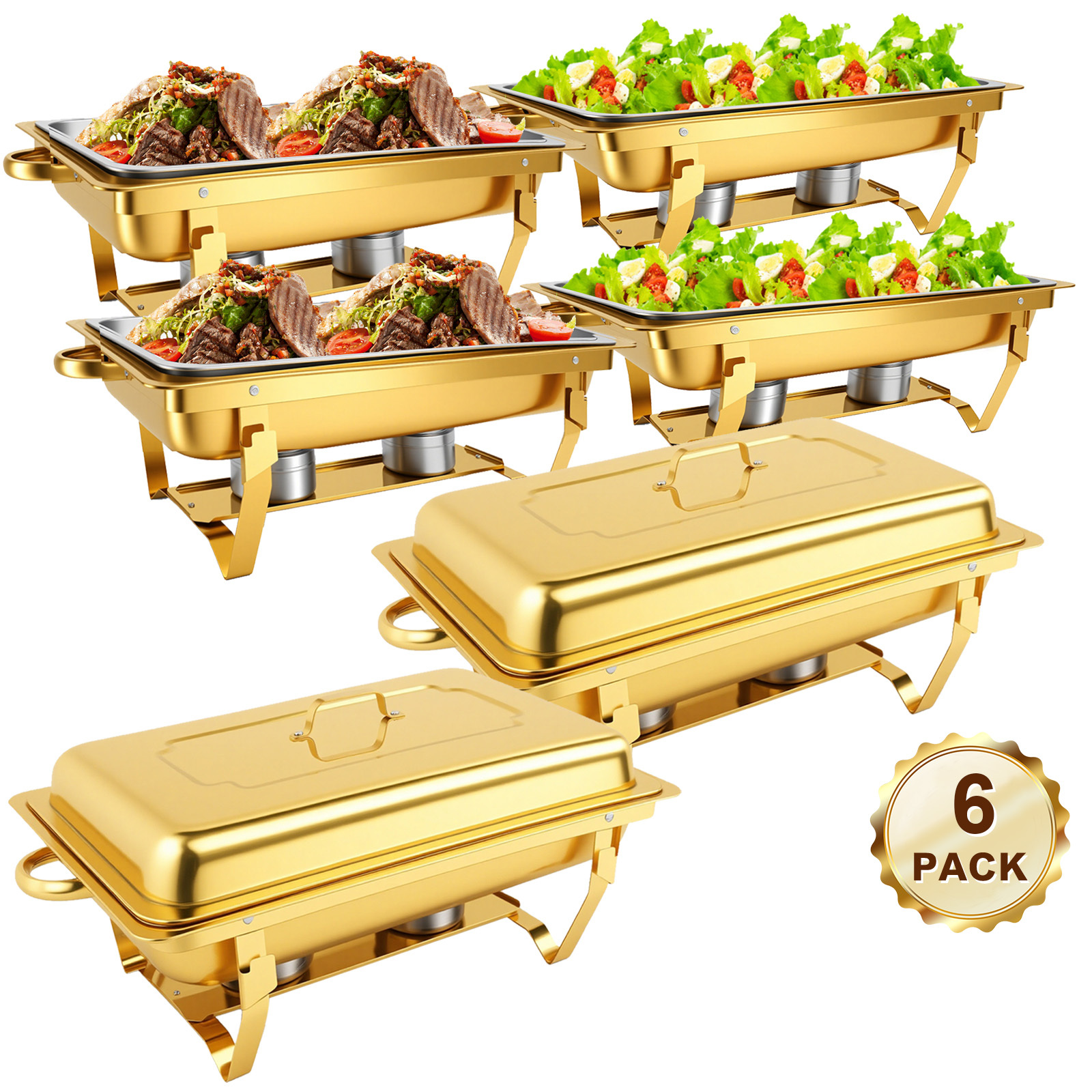 TEMU Schiacciafamia per Buffet, confezione /4/6, 9QT [Elegante e ] Set Schiacciafamia Buffet, Schiacciafamia e Set Scaldabuffet in Acciaio , [Colori