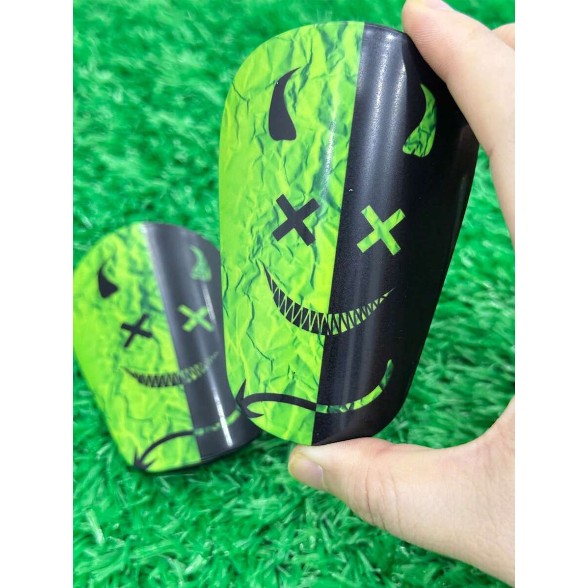TEMU 1-pair Soccer Leg Guards - Lightweight Shin & Calf Protection With Thickened Impact Zones, Design For , Field Players - Compatible With Cleats -