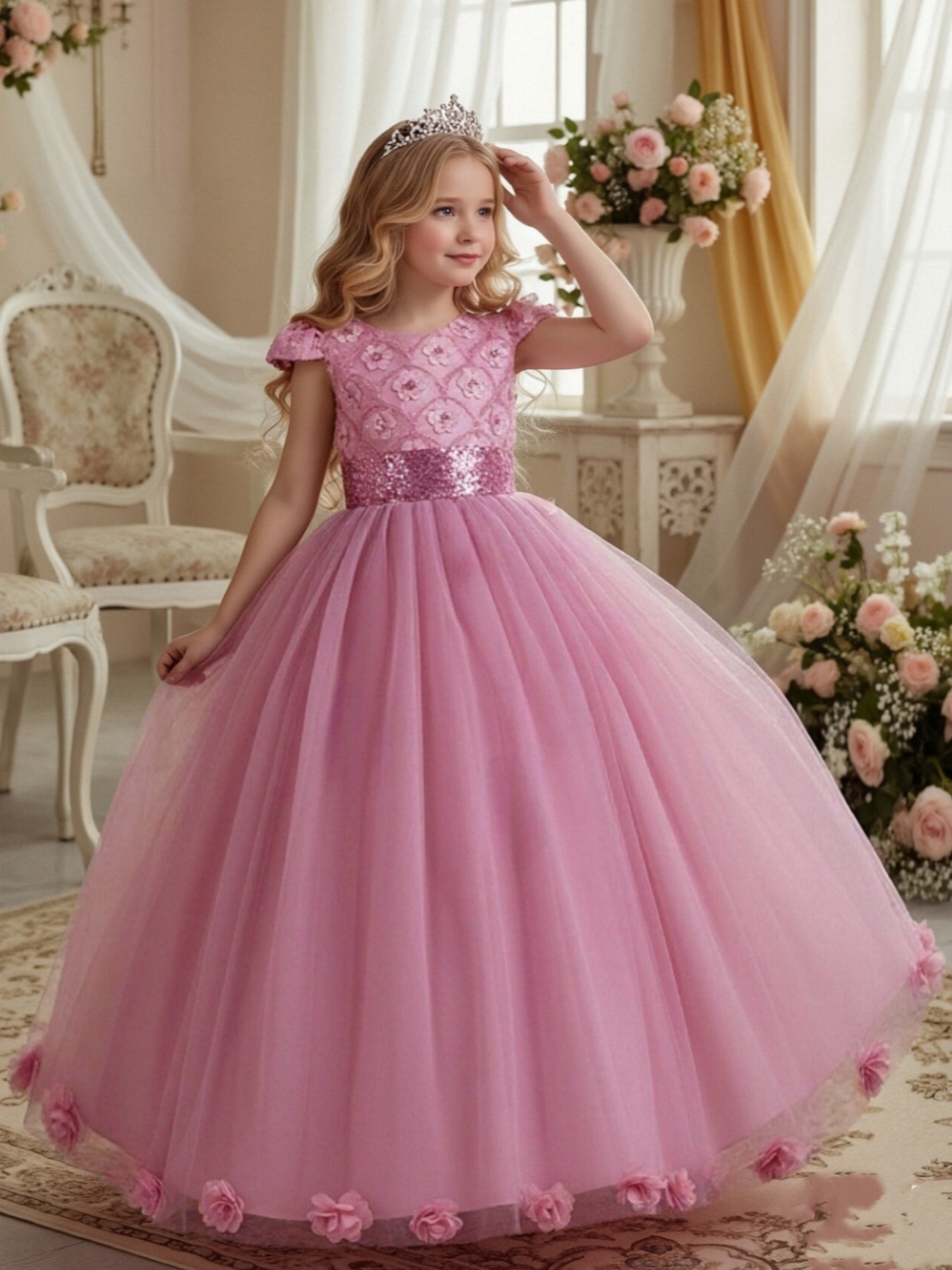girls flower girl dress sold on Temu United States