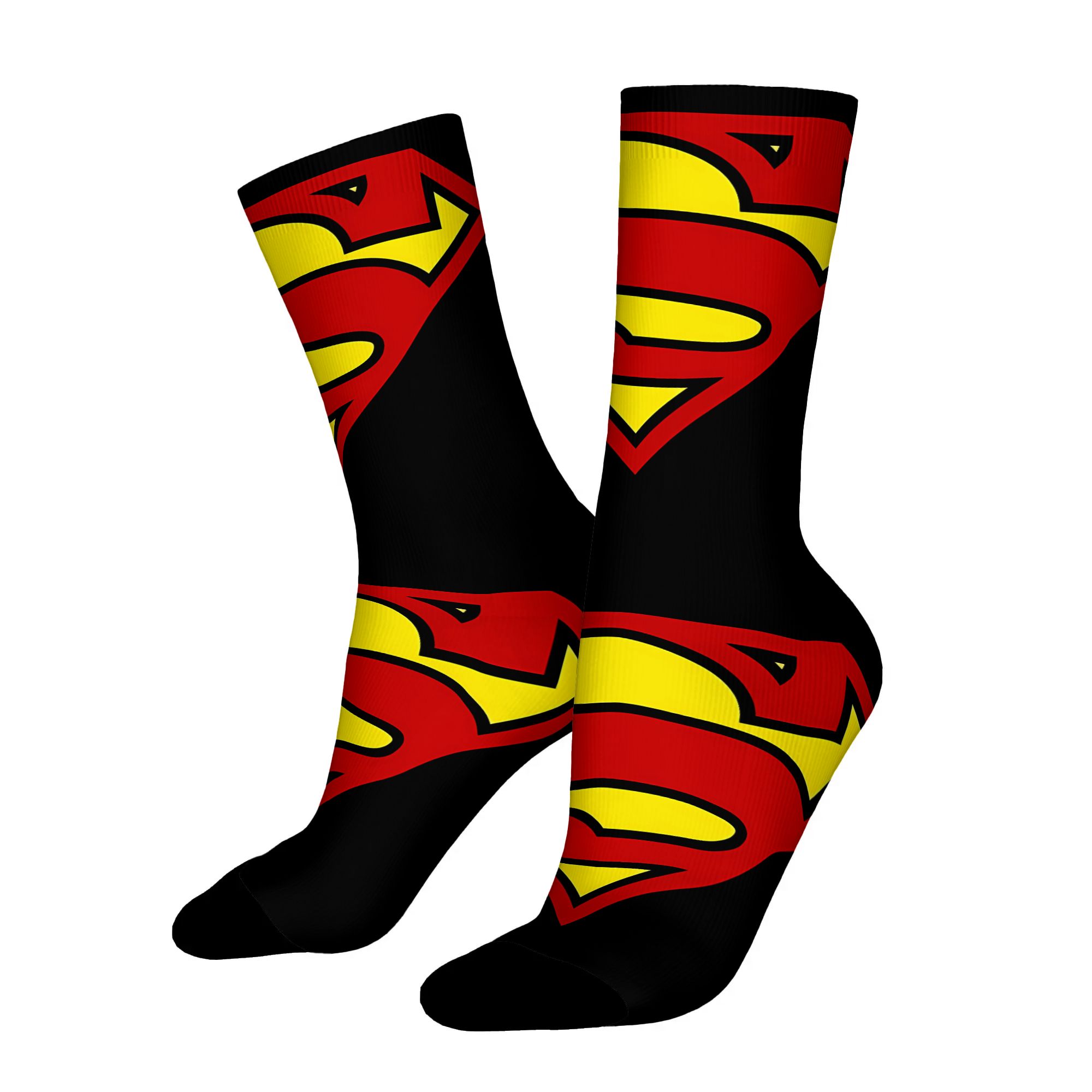 TEMU Cool Superman Hero Comic Men's Socks Novelty Crew Sock Pattern Printed