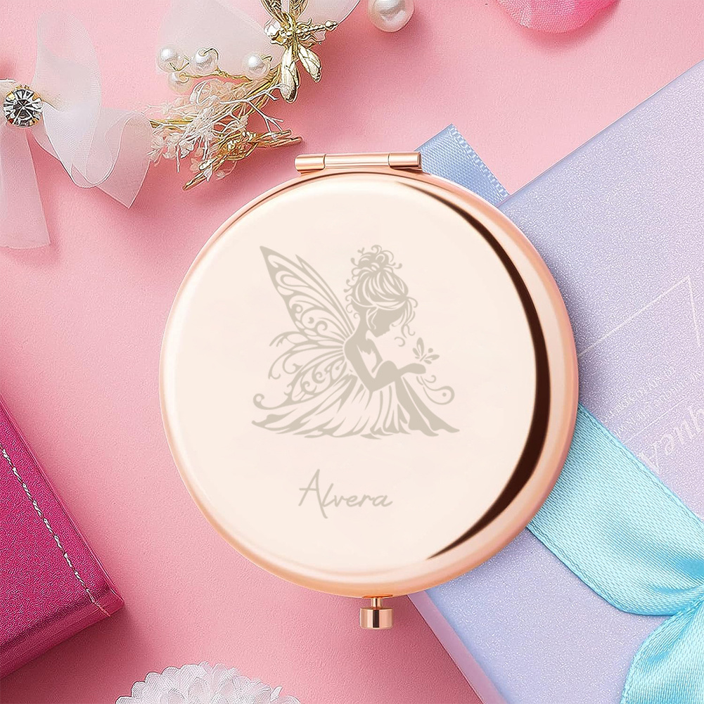 

1pc Custom Cute Elf 4 Colors, Personalized Mirror Compact Pocket Makeup Folding Mirror, Sister Friend Gift Birthday Gift, Anniversary Gift, Family Gift, Christmas Gift, Happy Halloween