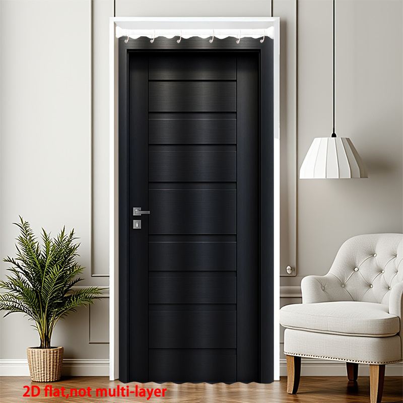 TEMU 2d Flat Print Printed Door Curtain, Made Of Polyester, Features A Simple With Smooth Lines. Very Suitable Dividing Spaces In Living Room,