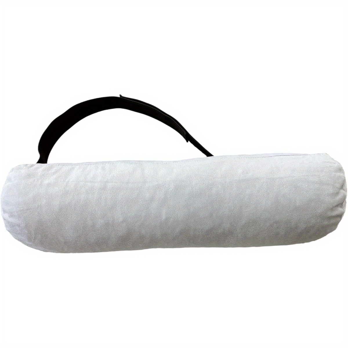 velvet roll support pillow for lumbar back head high density foam support removable cover   strap for office chair car seat relief improving posture grey Product details 1