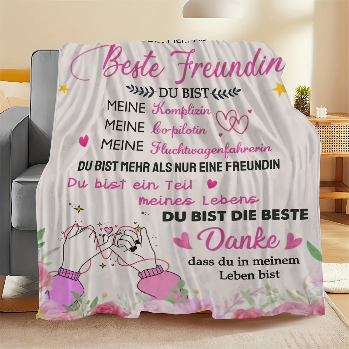 Fleece Blanket For And Sisters - Gift For Birthdays, Mother's Day, And Christmas | Comfortable And Soft For | Pink