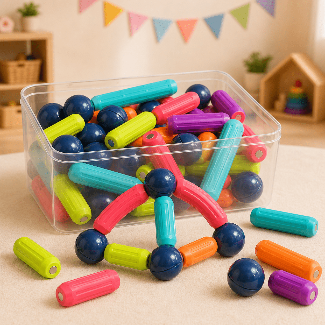 magnetic building toys sold on Temu United States