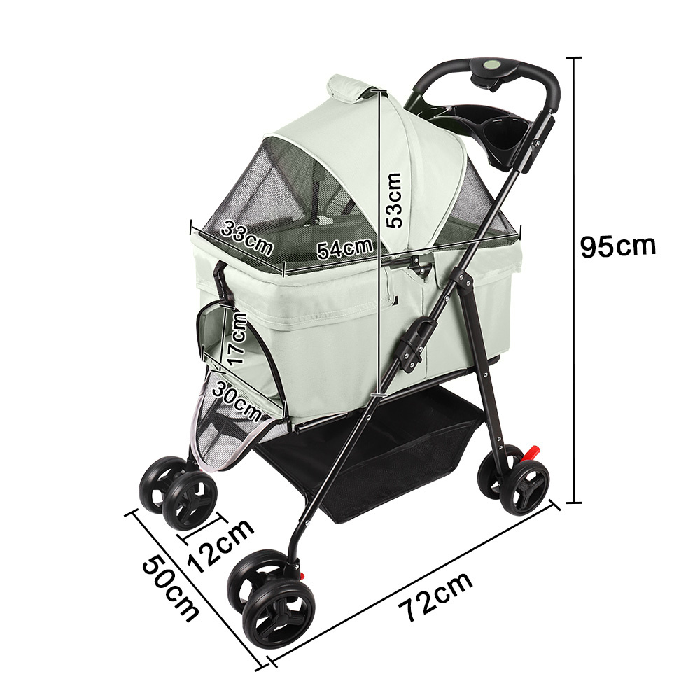 TEMU Passeggino per animali domestici per passeggiate (staccabile), attrezzatura da viaggio per , grigio, 50 cm, passeggino per cani, passeggino per