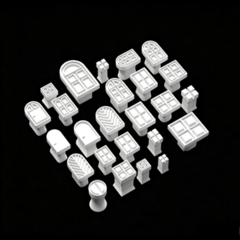 Image of 25pcs Door Window Theme Pottery Stamp Set With Multi-styles Of Doors And Windows / Leaf Texture Molds, Reusable, Suitable For Handcraft Pottery, Soft Clay, Clay Decoration, And
