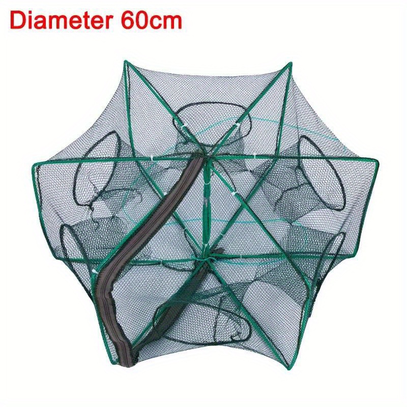 Image of 1pc Outdoor Fishing Foldable Net/fishing Gear/foldable Trap Net, Crab Catcher, Collapsible Fan-shaped , Fish Catching Net Bag, No Power Required