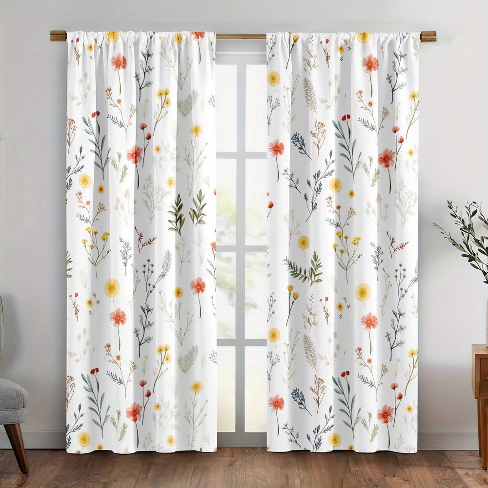 TEMU 2pcs Curtain Fabrics, Insulation Blackout Curtains For Bedroom, Penguin Bear Print, Cartoon Animal Window Products, Polyester Machine Washable,