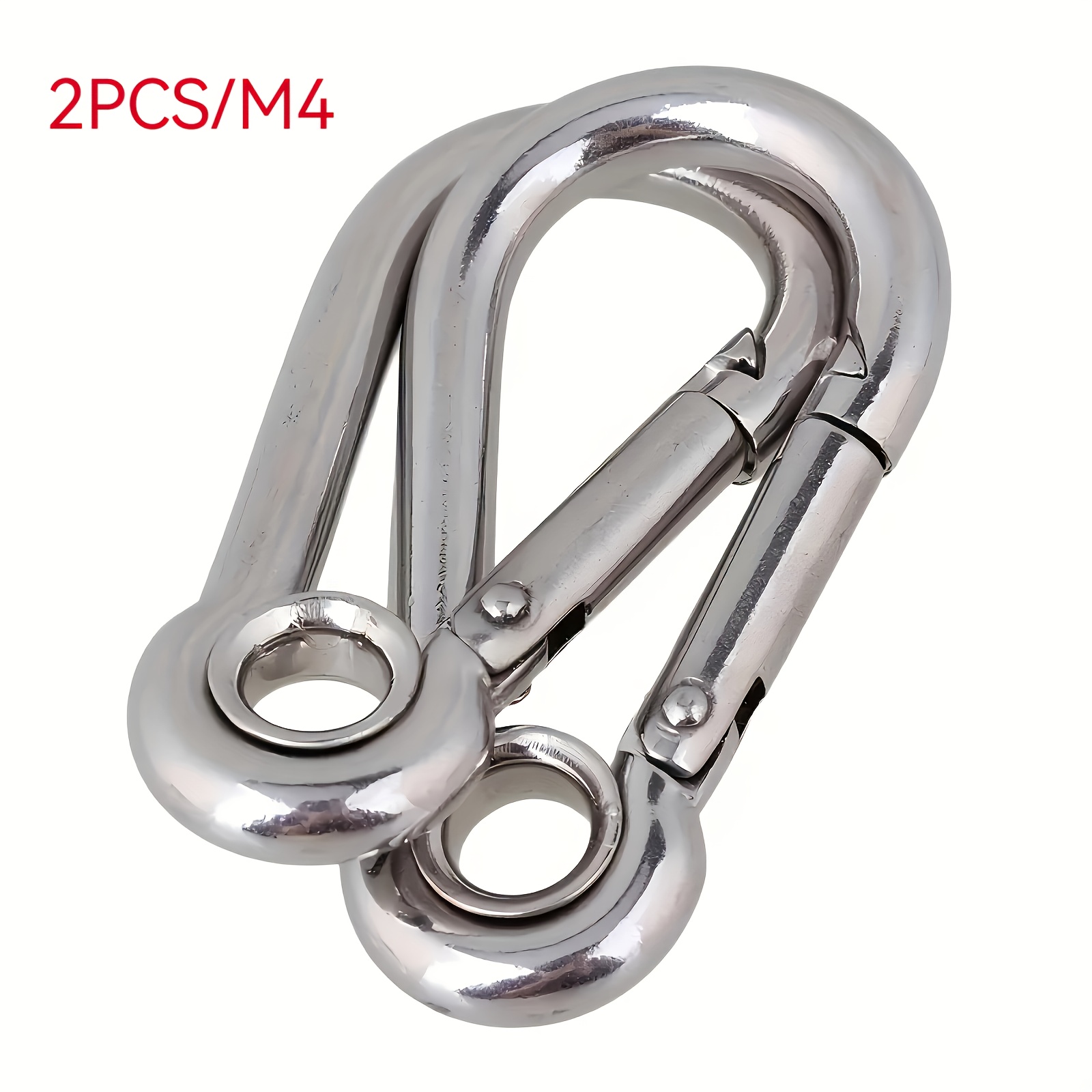 TEMU Set Of 2 Snap Hooks Featuring Release Mechanism - M4/m5 Eye Hooks Made From Corrosion-resistant Stainless Steel For Reliable Hanging - Ideal For