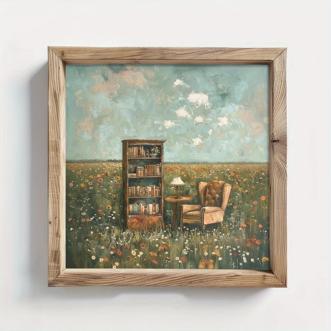 E-shop 1 Stück, Wandkunst, Vintage Poster, Verspielte Buchliebhaber-Kunstdrucke, impressionistische -Gemälde, rustikale Bücherwinkel-Wanddekoration,