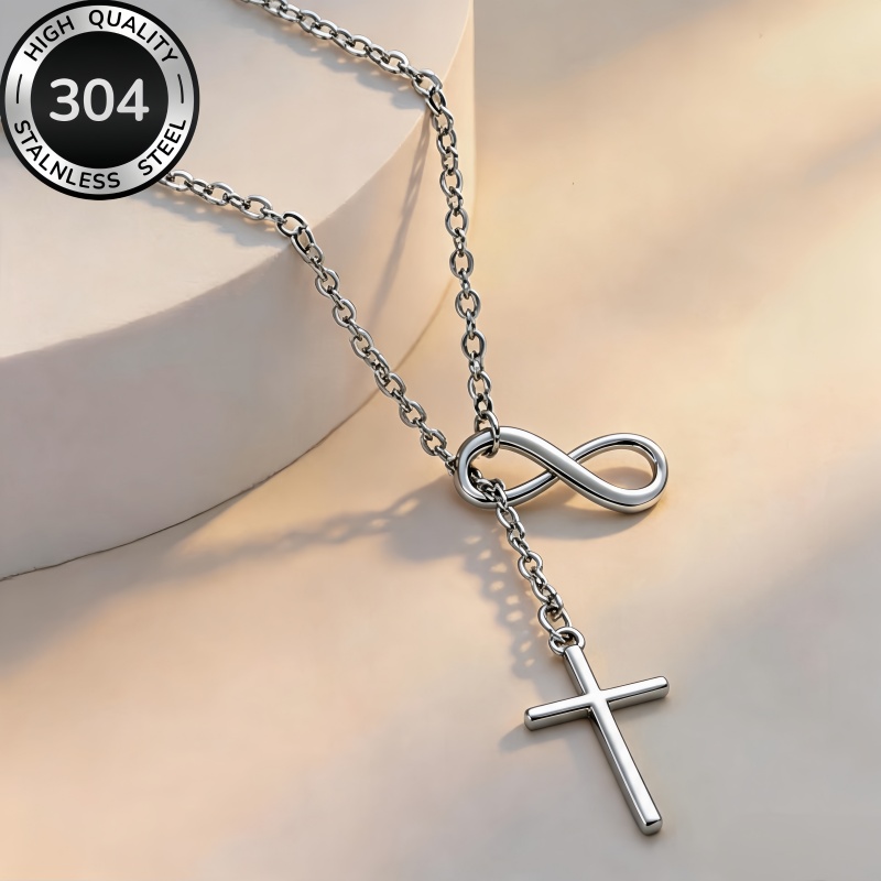 Women's Hypoallergenic Infinity Cross Pendant Necklace, Elegant