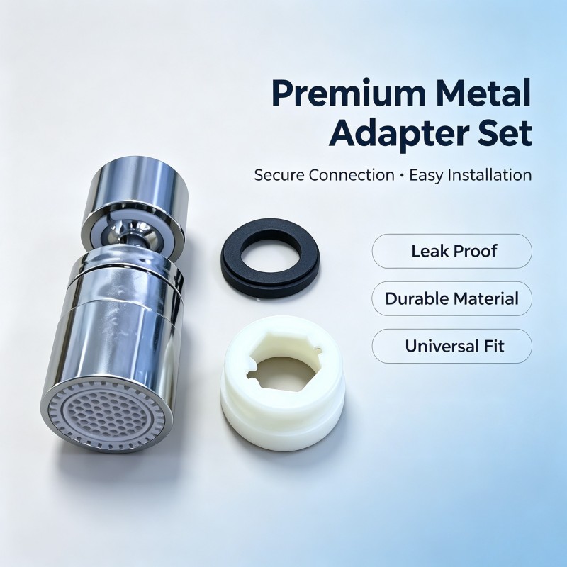 TEMU 360° Rotatable Faucet Aerator, Universal Splash Proof Water Saving Swivel Tap Extender, Each Set Contains 3pcs, With Adapters And Gaskets For