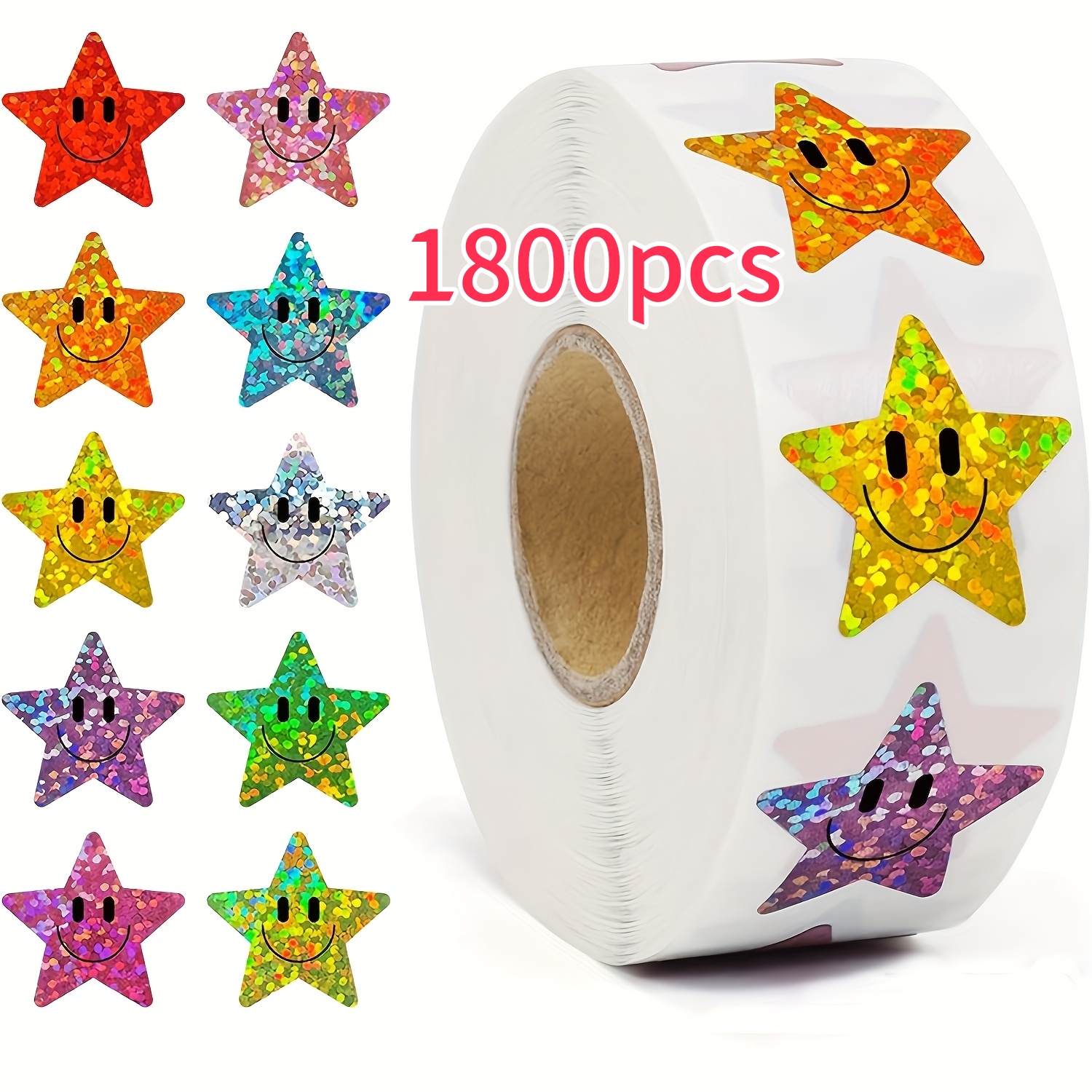 TEMU Adesivi Laser , 1800 Fogli/Rotolo, Adesivi per Cancelleria, Etichette Decorative per Confezioni Regalo e Sigillatura Buste, Etichette di per